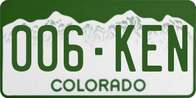 CO license plate 006KEN