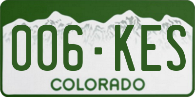 CO license plate 006KES
