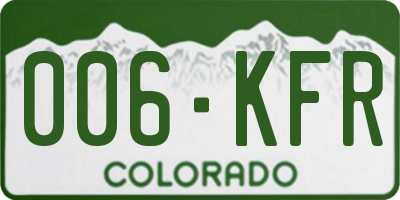 CO license plate 006KFR