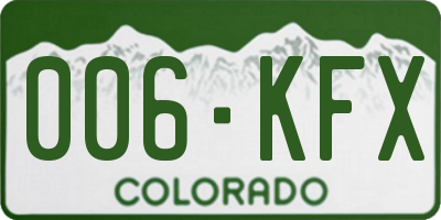 CO license plate 006KFX
