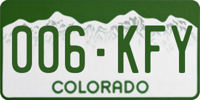 CO license plate 006KFY