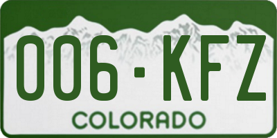 CO license plate 006KFZ