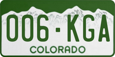 CO license plate 006KGA