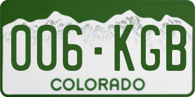 CO license plate 006KGB