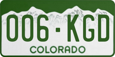 CO license plate 006KGD
