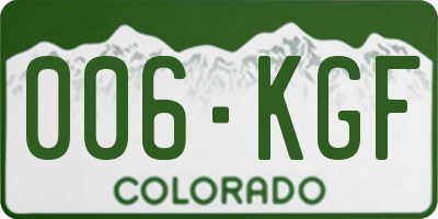 CO license plate 006KGF