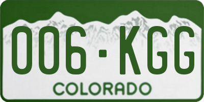 CO license plate 006KGG