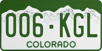 CO license plate 006KGL