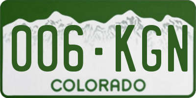 CO license plate 006KGN