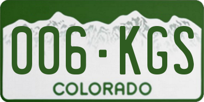 CO license plate 006KGS
