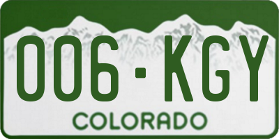 CO license plate 006KGY