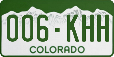 CO license plate 006KHH