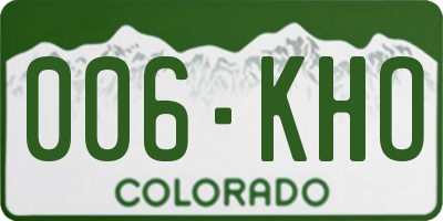 CO license plate 006KHO