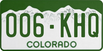 CO license plate 006KHQ