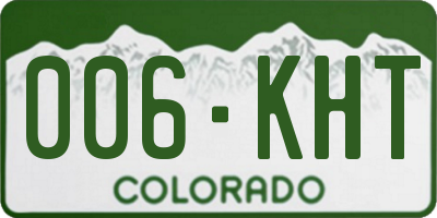 CO license plate 006KHT