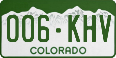 CO license plate 006KHV