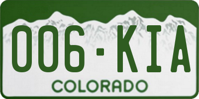 CO license plate 006KIA