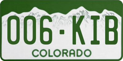 CO license plate 006KIB