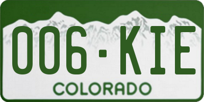 CO license plate 006KIE