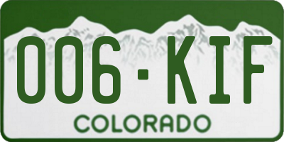 CO license plate 006KIF