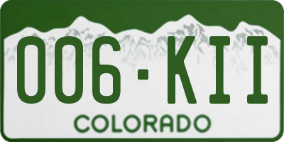 CO license plate 006KII