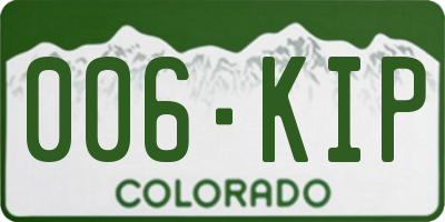 CO license plate 006KIP