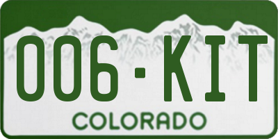 CO license plate 006KIT