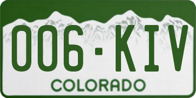 CO license plate 006KIV