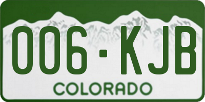 CO license plate 006KJB