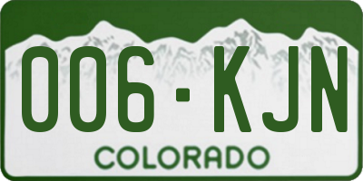 CO license plate 006KJN