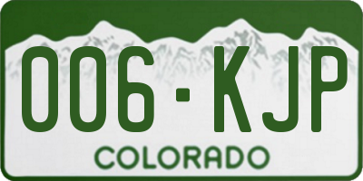 CO license plate 006KJP