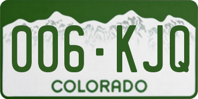 CO license plate 006KJQ