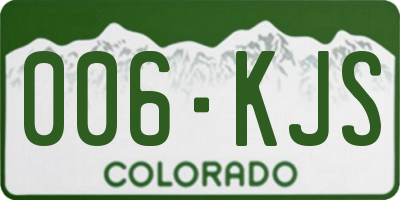 CO license plate 006KJS