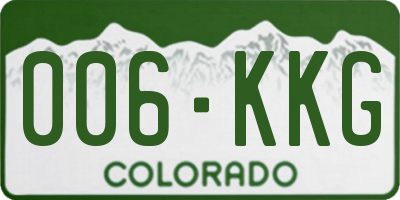 CO license plate 006KKG