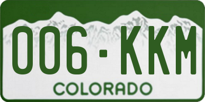 CO license plate 006KKM