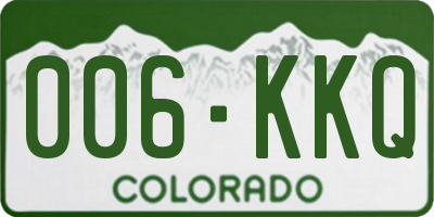 CO license plate 006KKQ