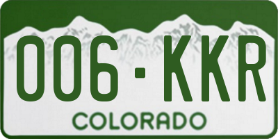 CO license plate 006KKR
