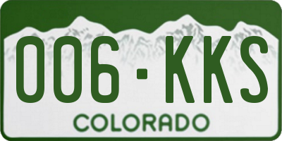 CO license plate 006KKS
