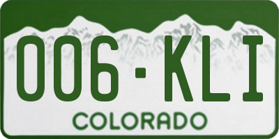 CO license plate 006KLI