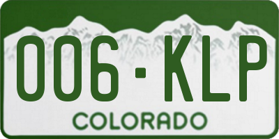 CO license plate 006KLP