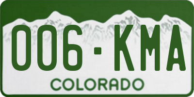 CO license plate 006KMA