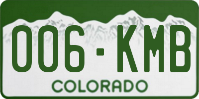 CO license plate 006KMB