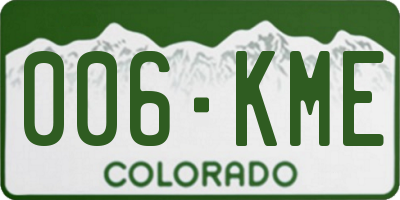 CO license plate 006KME
