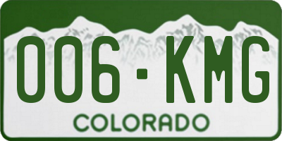 CO license plate 006KMG