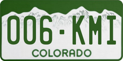 CO license plate 006KMI