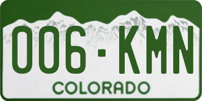 CO license plate 006KMN