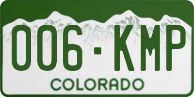 CO license plate 006KMP