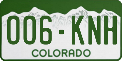 CO license plate 006KNH