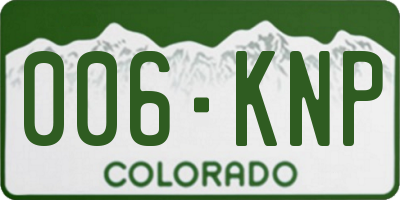 CO license plate 006KNP