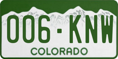 CO license plate 006KNW